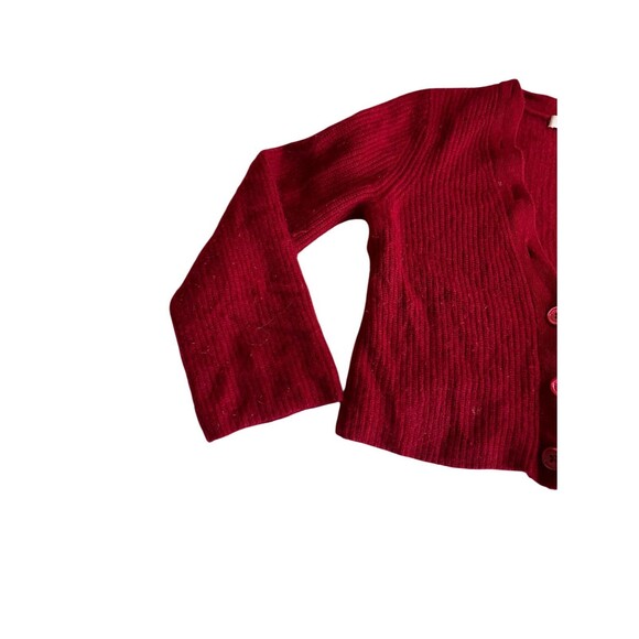 Equipment Femme Paz 100% Cashmere V Neck Ribbed Cardigan Sweater Red Small - Picture 9 of 10